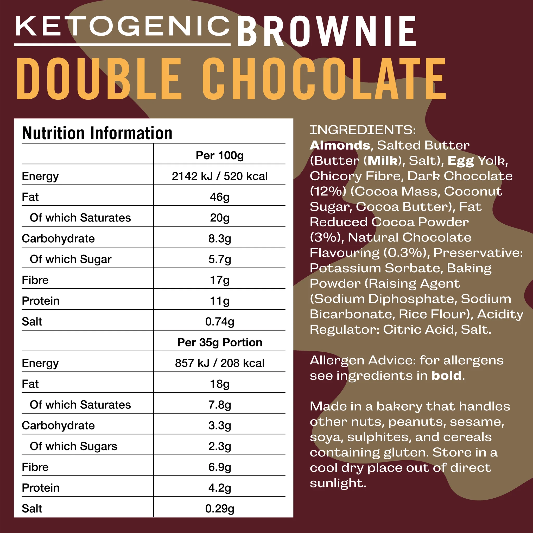 Fatt Keto Brownie Double Chocolate 40g x18 Fatt 01900025