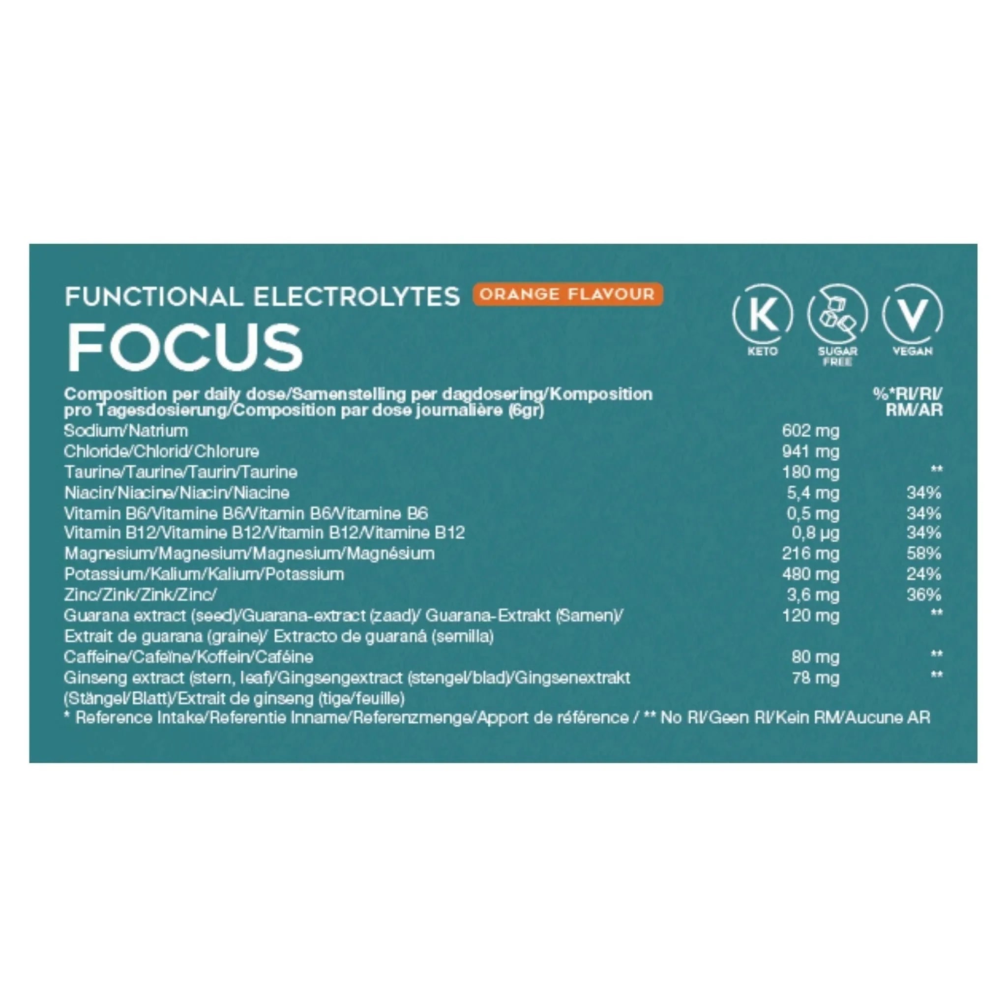 Functional Electrolytes Drink Mix Focus Orange Go-Keto 41 servings – product overview
