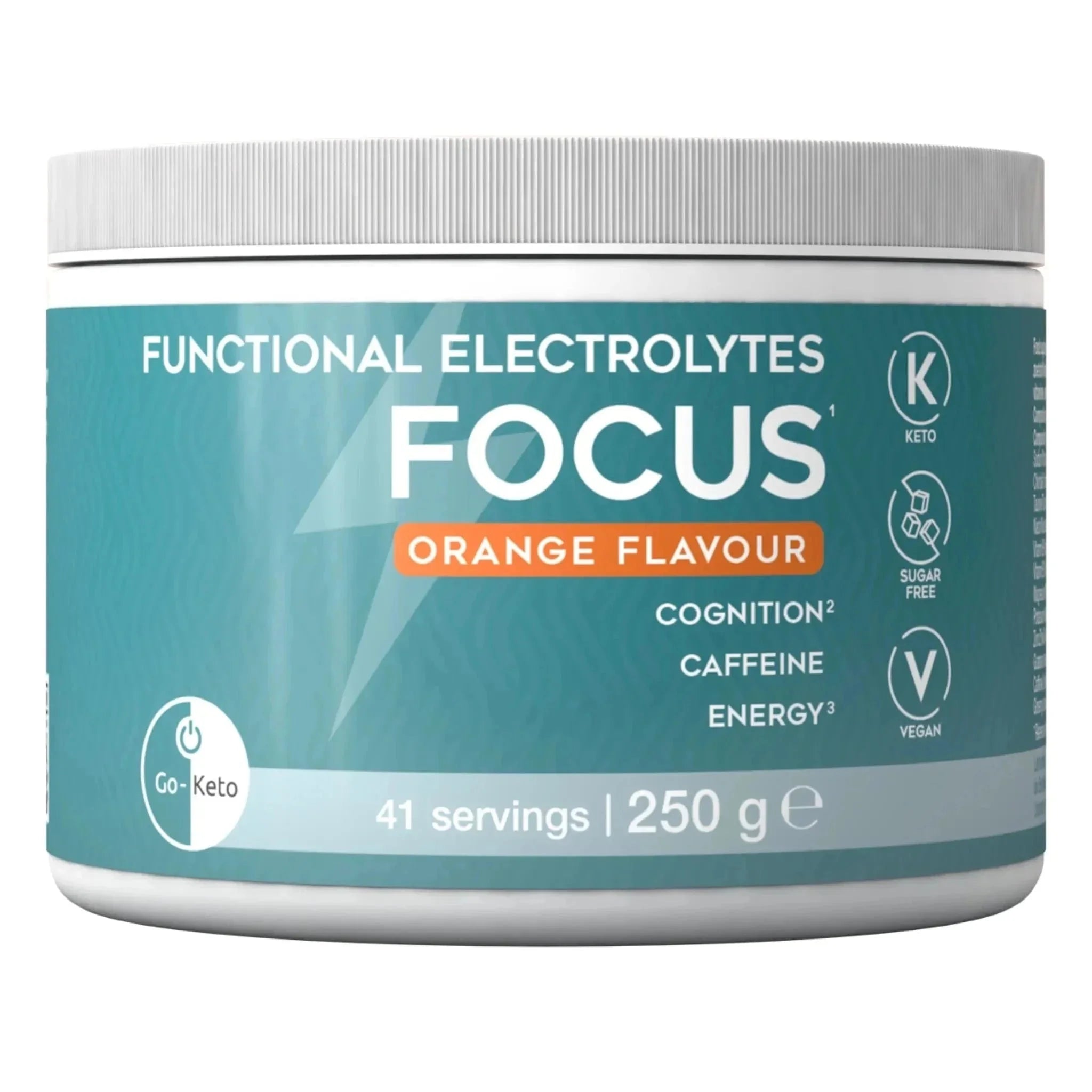 Functional Electrolytes Drink Mix Focus Orange Go-Keto 41 servings – product overview