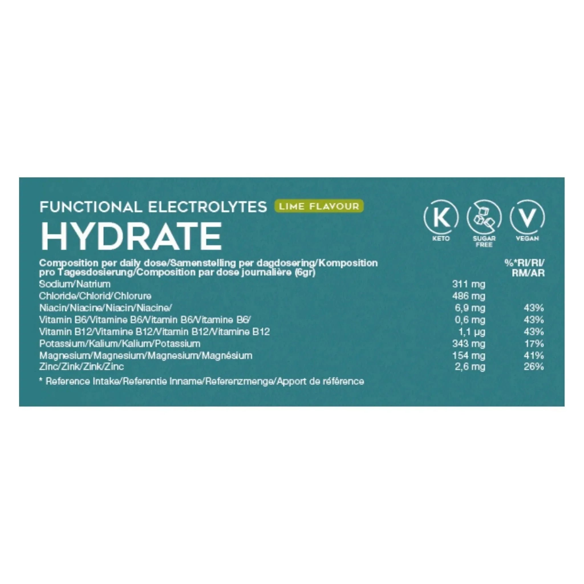 Functional Electrolytes Drink Mix Hydrate Lime Go-Keto 41 servings – product overview