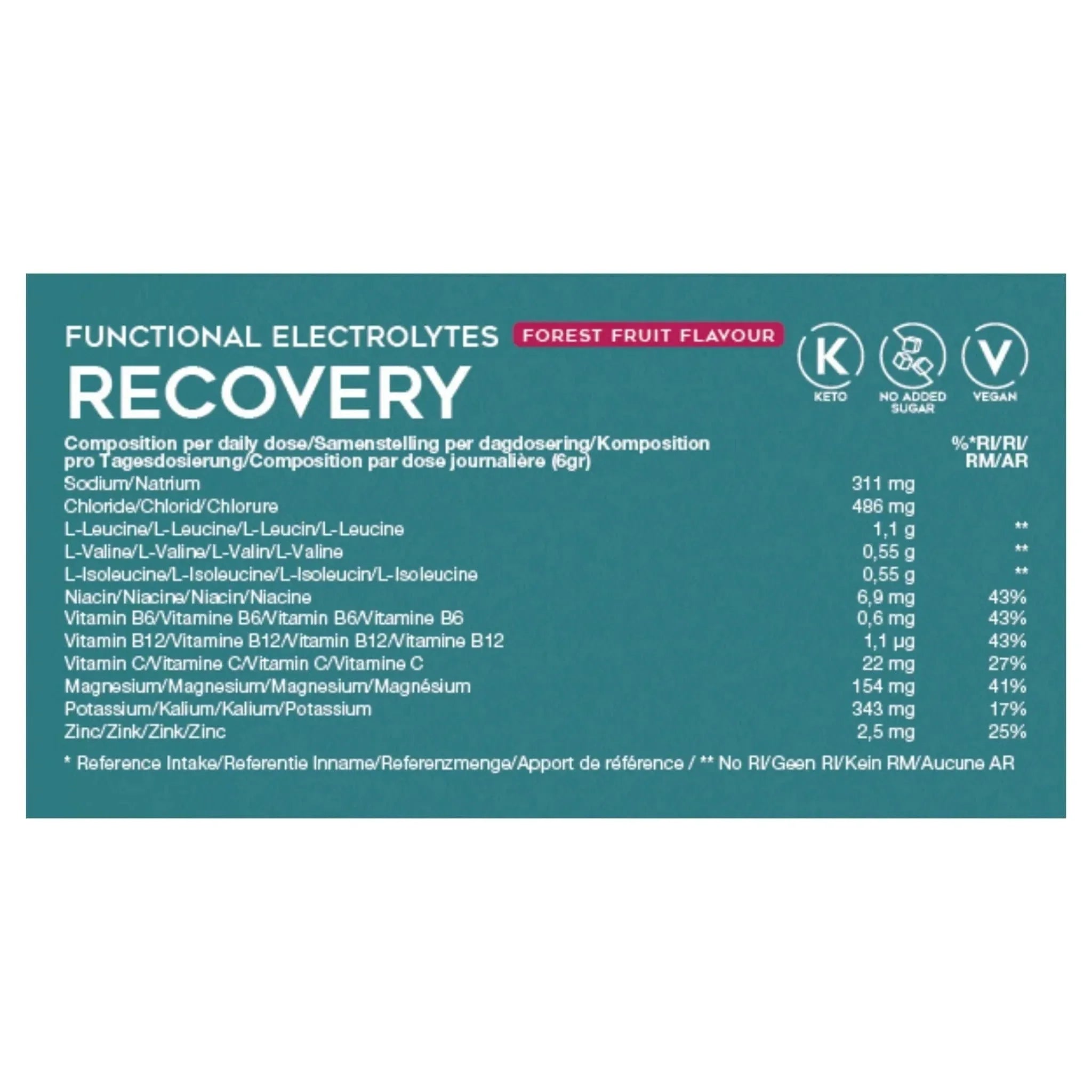 Functional Electrolytes Drink Mix Recovery Forest Fruit Go-Keto 41 servings – product overview
