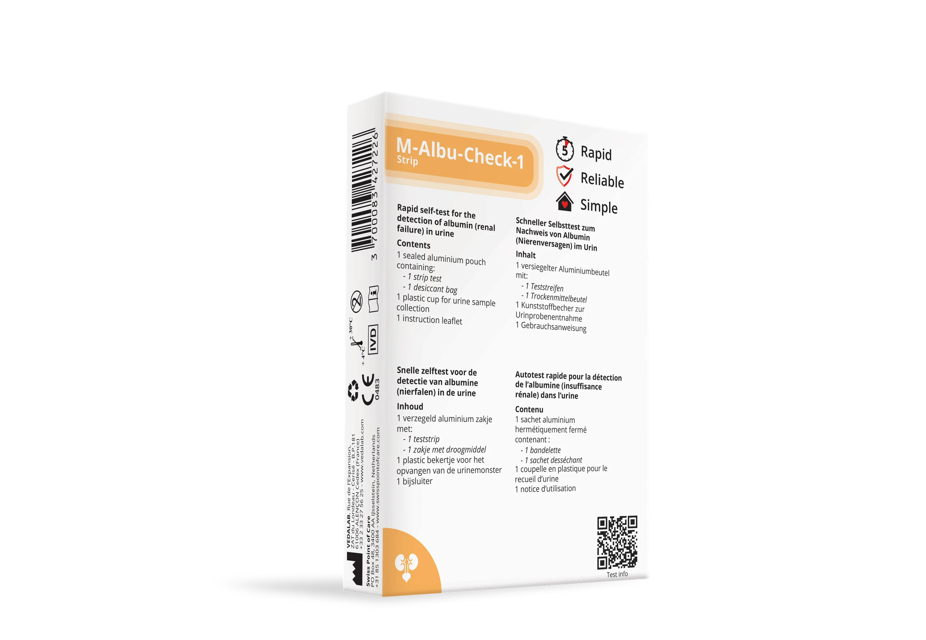 M-Albu-Check-1 Strip® Swiss Point of Care Swiss Point of Care P-ST-ALB-26