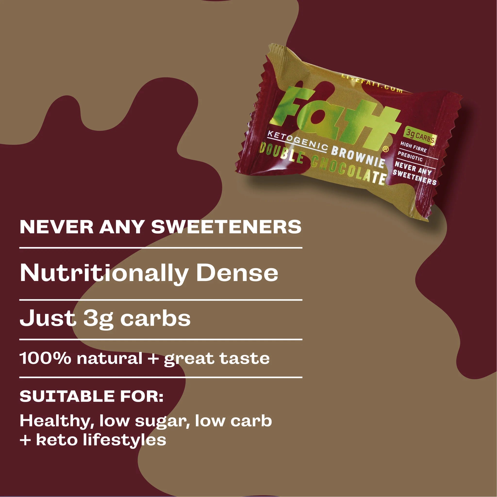 Fatt Keto Brownie Double Chocolate 40g x18  Fatt 01900025
