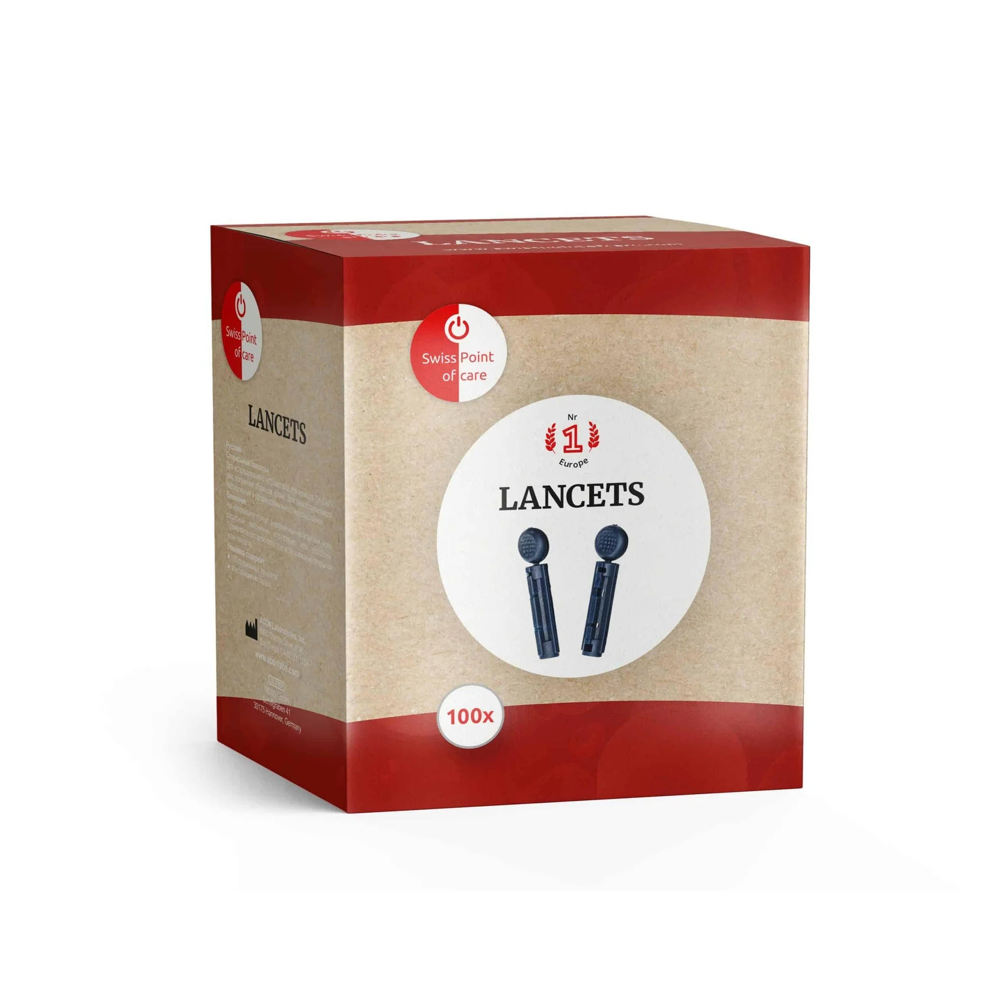 Lancets Swiss Point of Care x100 swiss point of care  P-OCLA-GK100SP