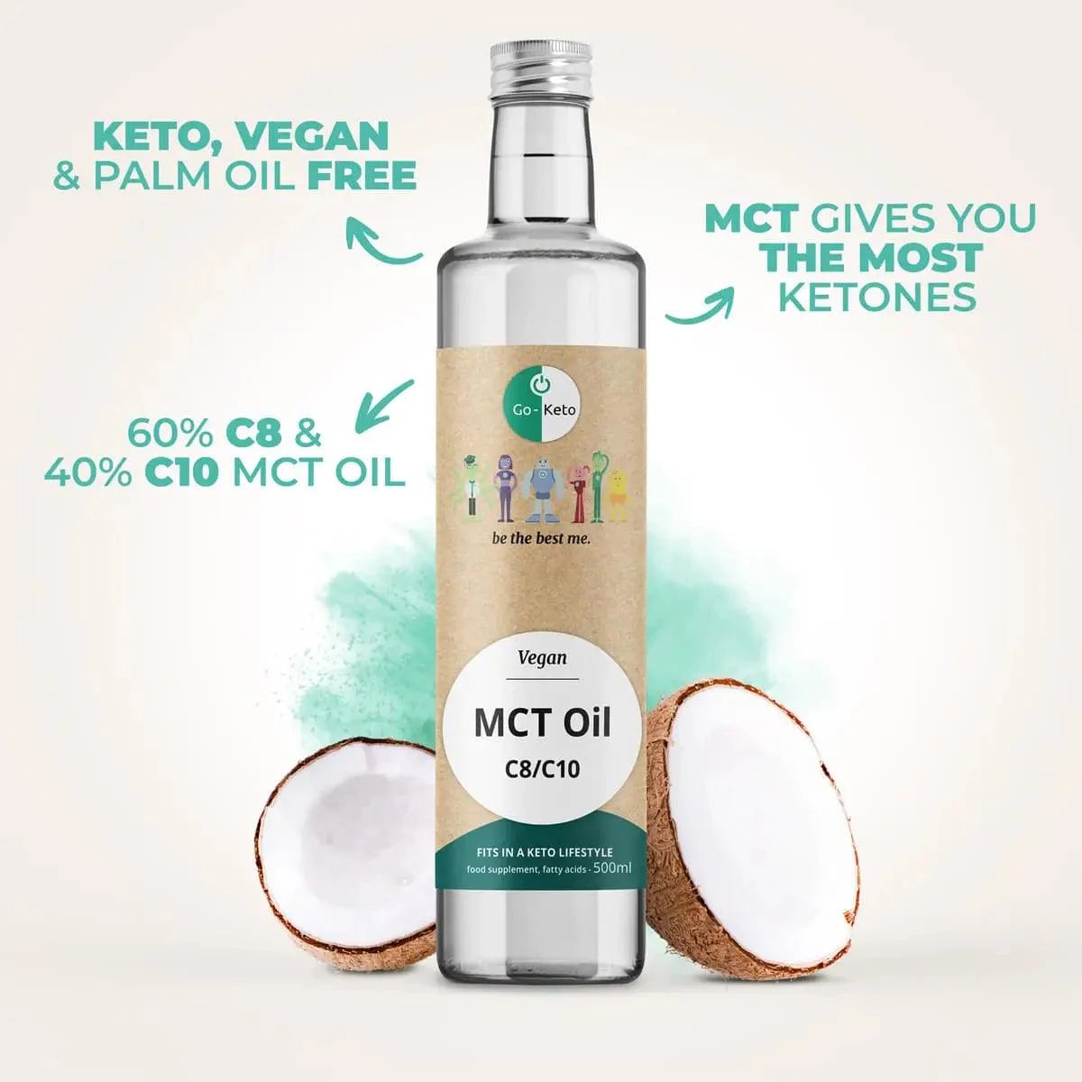 MCT Oil Coconut C8/C10 Go-Keto 500ml – product overview